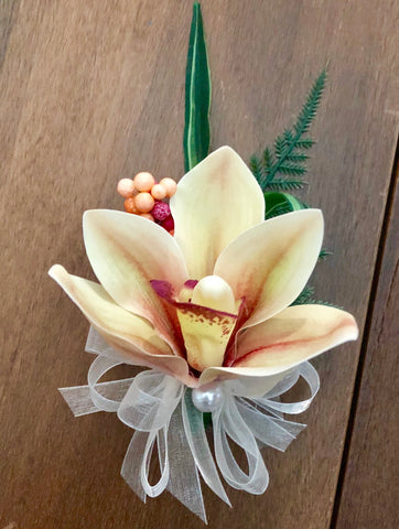 Artificial corsage | Orchid Corsage | Boutonniere | Wedding Corsages